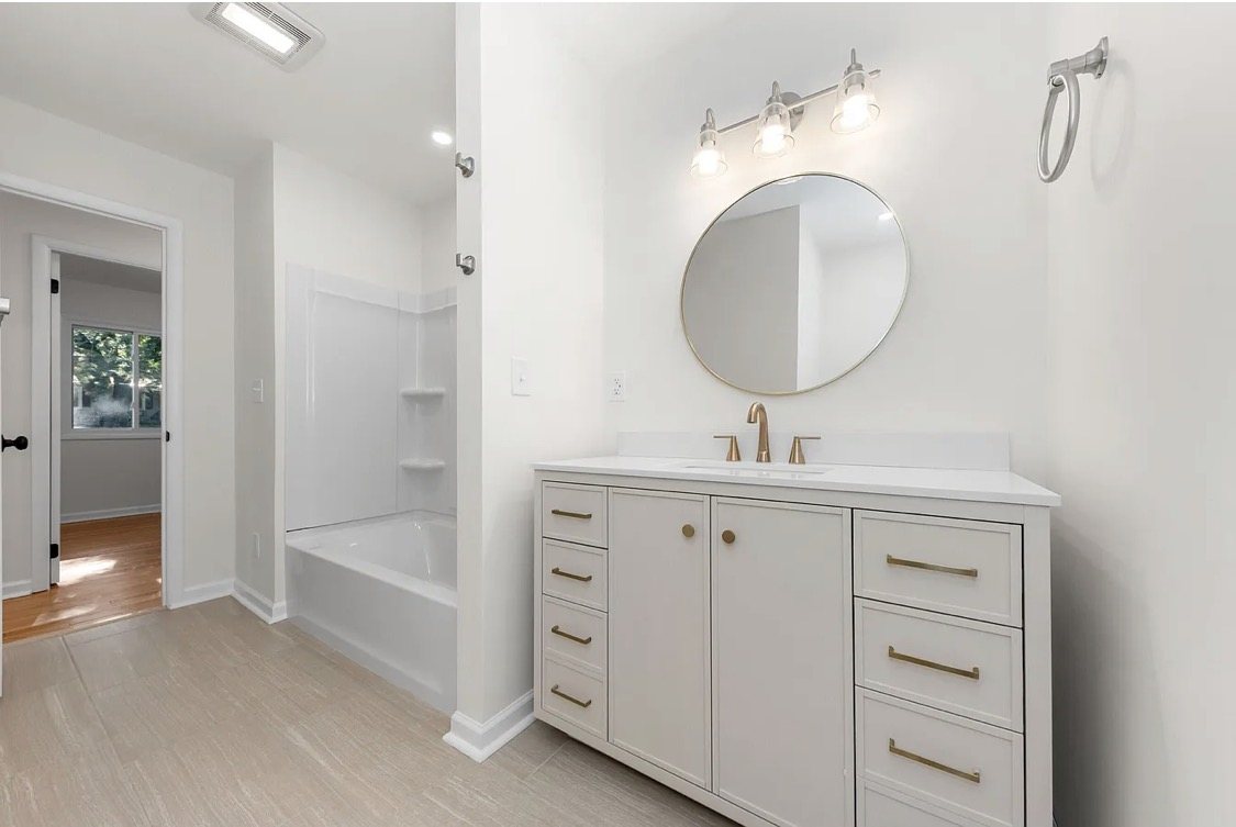 White bathroom remodel