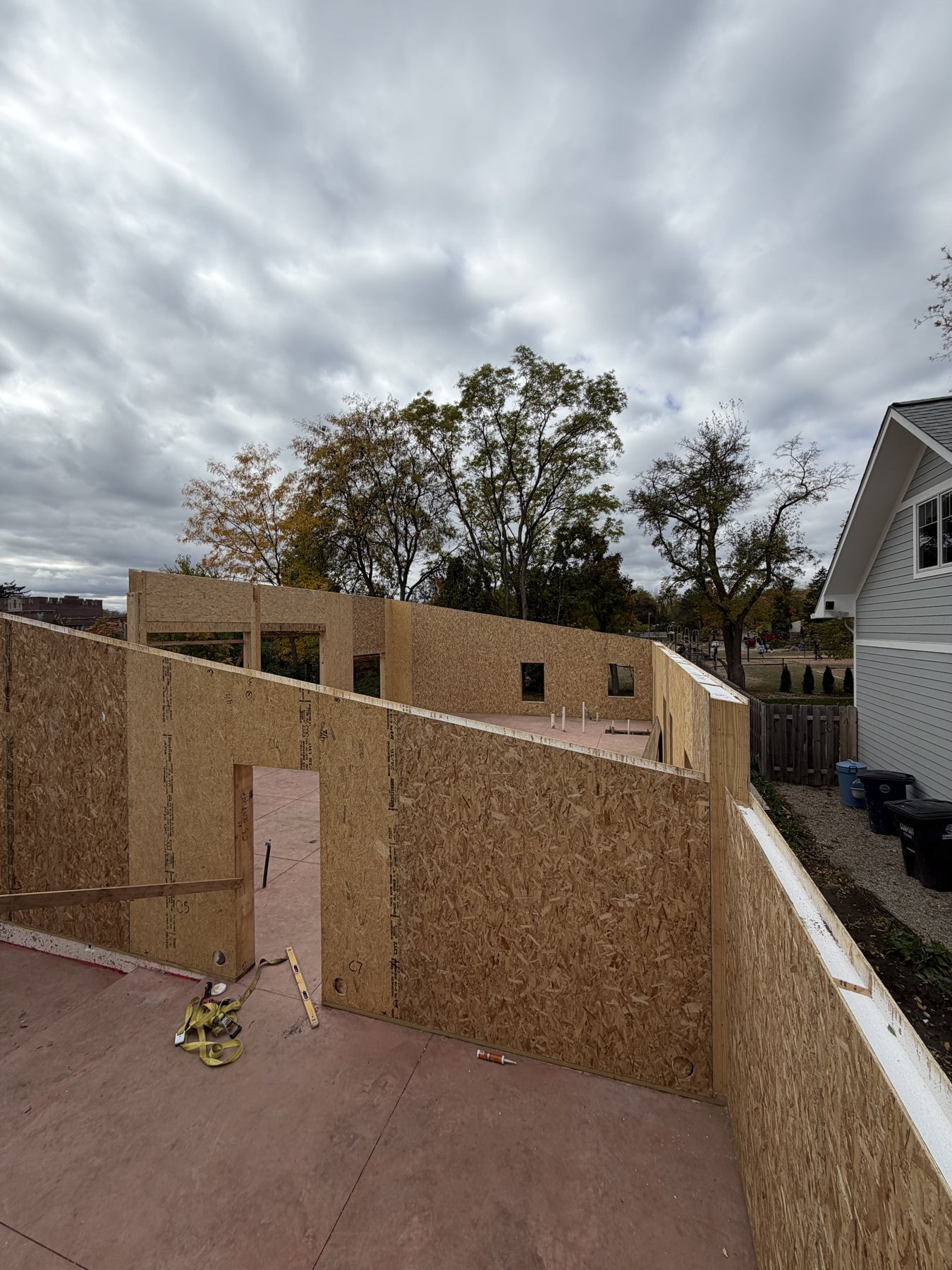 SIP walls standing on a new build